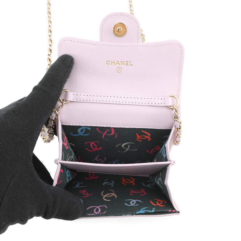 CHANEL Pink Caviar Leather Logo Wallet - Picture 6 of 12